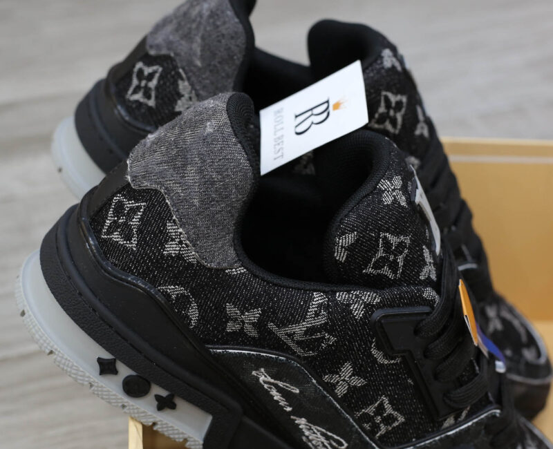 Giày Louis Vuitton LV Trainer Black Denim Monogram Black Best Quality