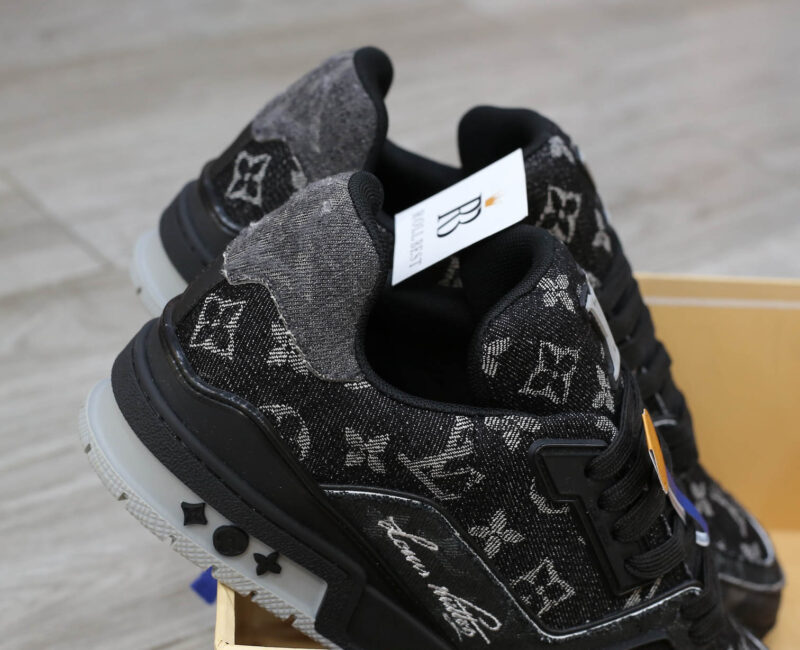 Giày Louis Vuitton LV Trainer Black Denim Monogram Black Best Quality