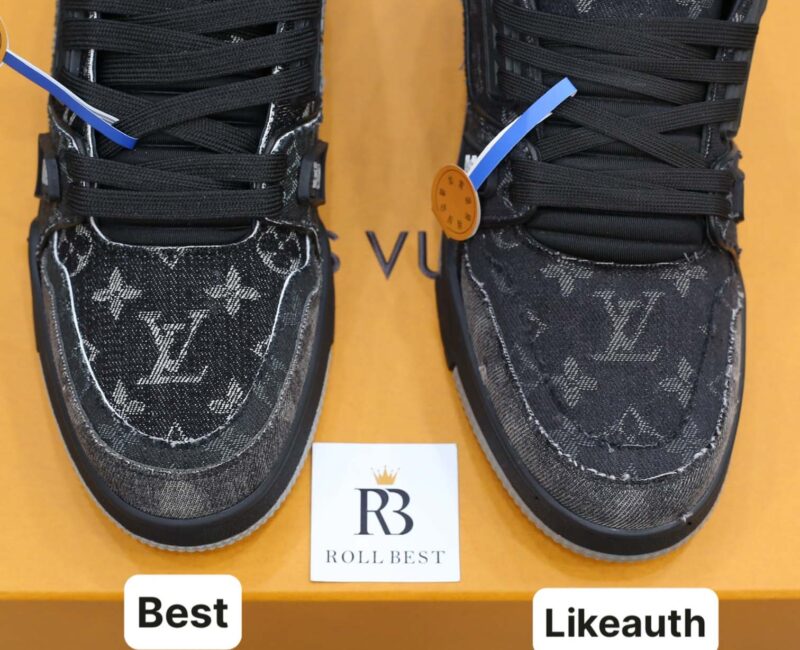 Giày Louis Vuitton LV Trainer Black Denim Monogram Black Best Quality