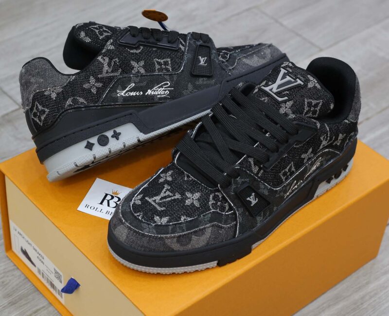 Giày Louis Vuitton LV Trainer Black Denim Monogram Black Best Quality