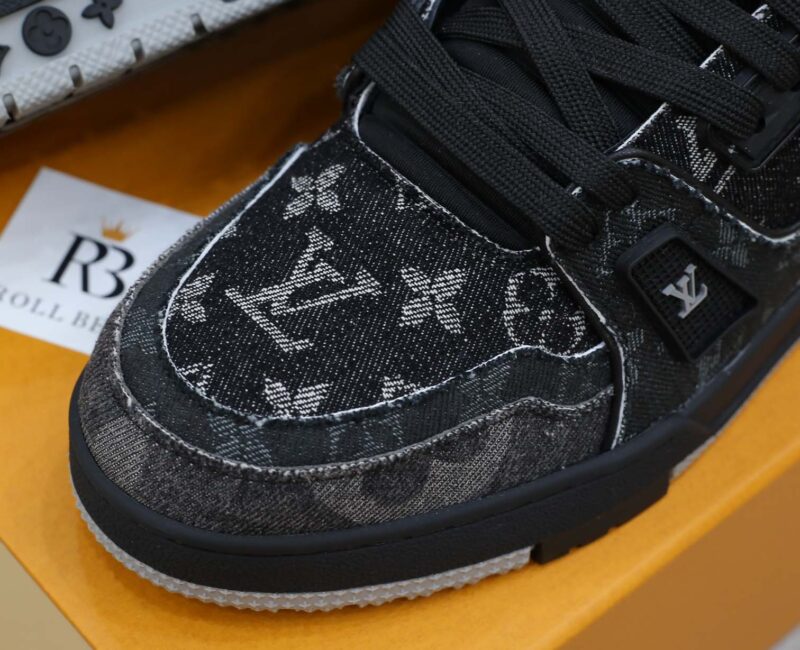 Giày Louis Vuitton LV Trainer Black Denim Monogram Black Best Quality