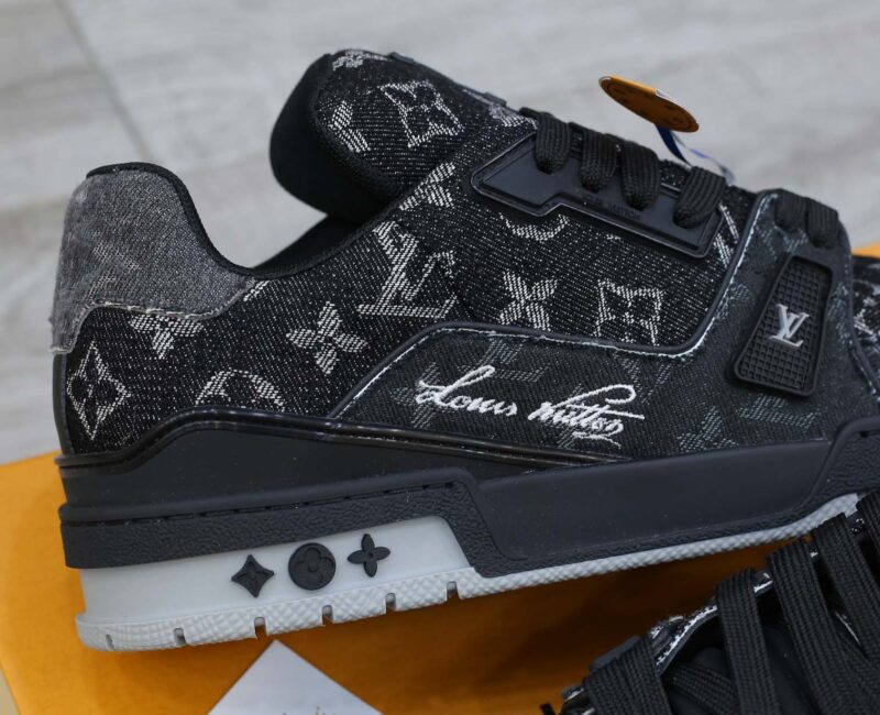 Giày Louis Vuitton LV Trainer Black Denim Monogram Black Best Quality