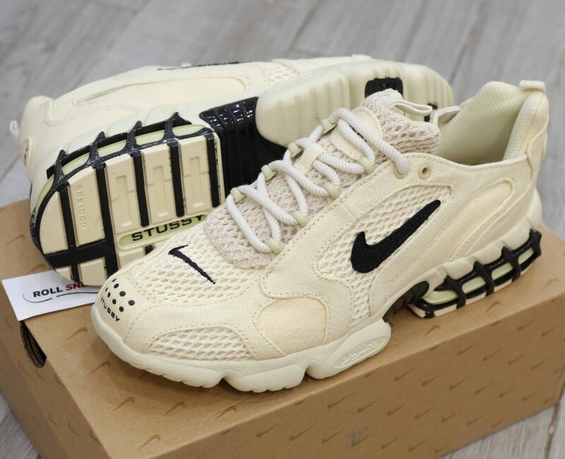 Giày Nike x Stussy Air Zoom Spiridon Caged Fossil Like Auth