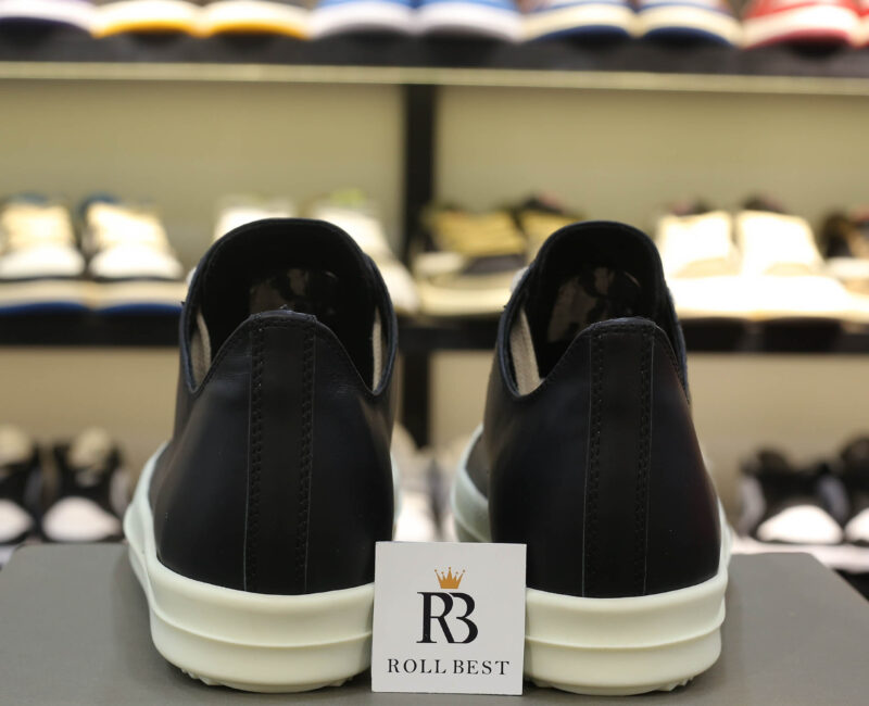 Giày Rick Owens Leather Low Sneaker Black And Milk Best Quality