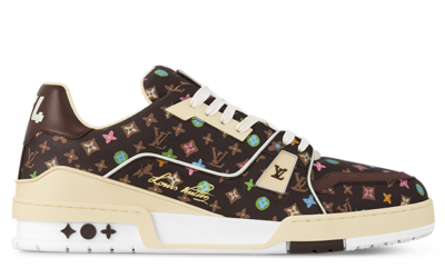 Giày Louis Vuitton Lv Trainer #54 Monogram-printed Grained Calf Leather Moka Best Quality