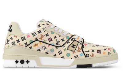 Giày Louis Vuitton Lv Trainer #54 Monogram-printed Grained Calf Leather Beige Best Quality