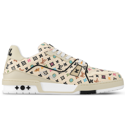 Giày Louis Vuitton Lv Trainer #54 Monogram-printed Grained Calf Leather Beige Best Quality