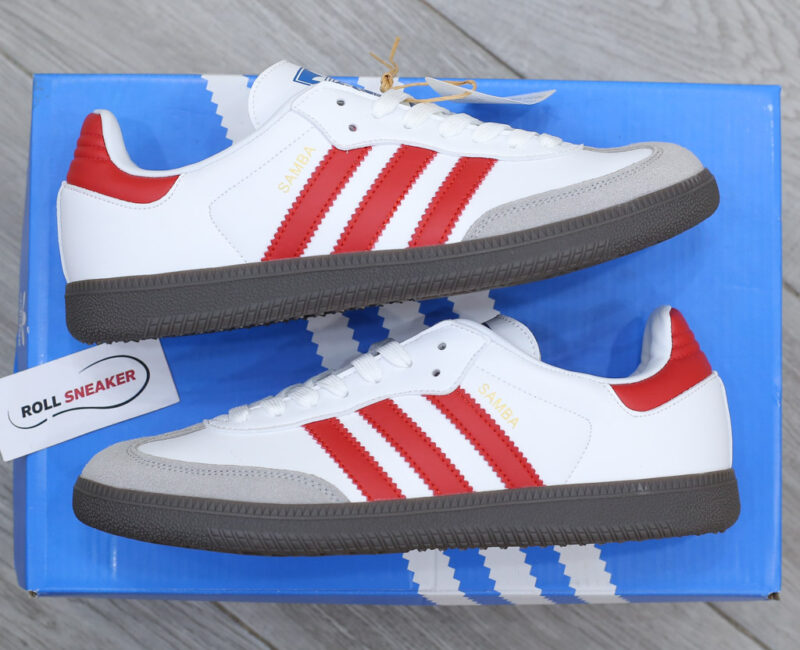 Giày Adidas Samba x Club Atlético River Plate White Red Like Auth