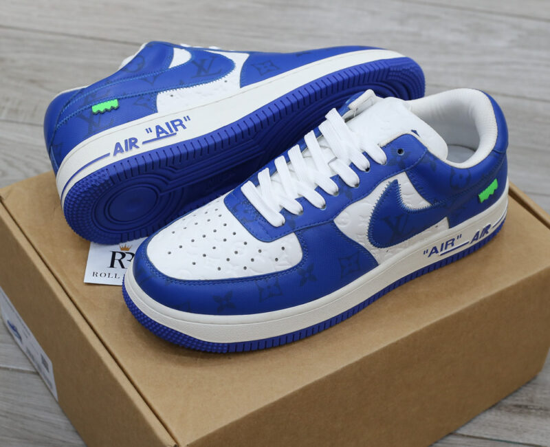 Giày Louis Vuitton Nike Air Force 1 Low By Virgil Abloh White Royal Best Quality