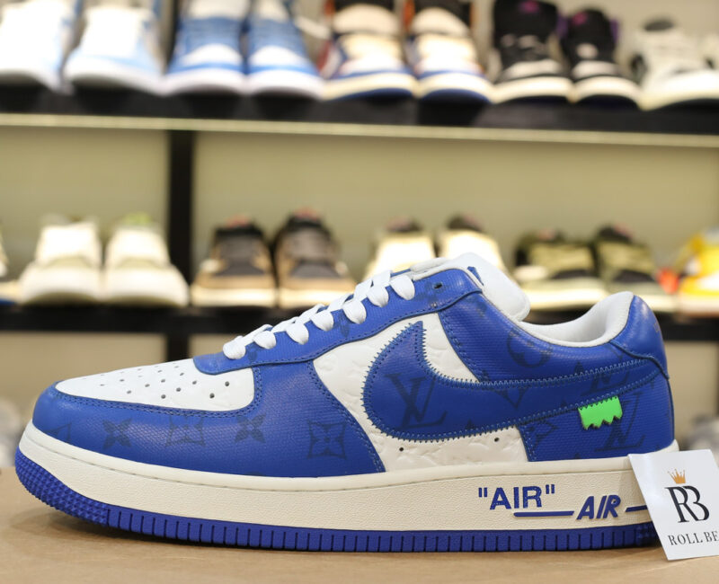 Giày Louis Vuitton Nike Air Force 1 Low By Virgil Abloh White Royal Best Quality