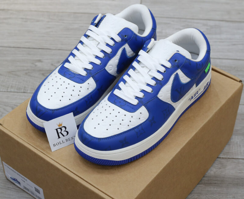 Giày Louis Vuitton Nike Air Force 1 Low By Virgil Abloh White Royal Best Quality