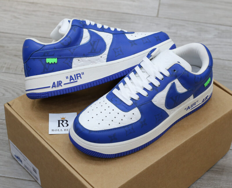 Giày Louis Vuitton Nike Air Force 1 Low By Virgil Abloh White Royal Best Quality