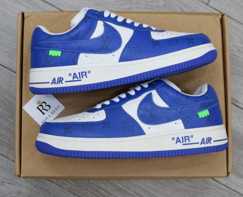 Giày Louis Vuitton Nike Air Force 1 Low By Virgil Abloh White Royal Best Quality