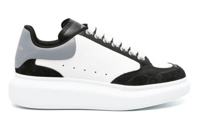 Giày Alexander McQueen Oversized colour-block Grey White Black Suede