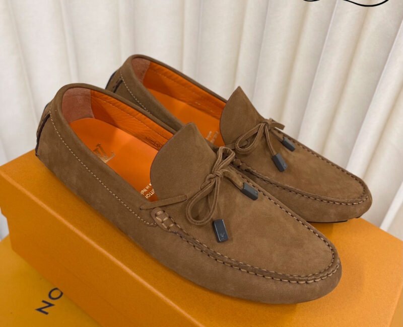 Giày Lười Louis Vuitton Driver Moccasins Moka Da Lộn