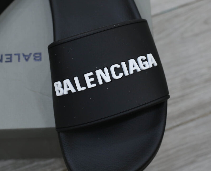 Dép Balenciaga Pool Slide Black White (Đen) Best Quality