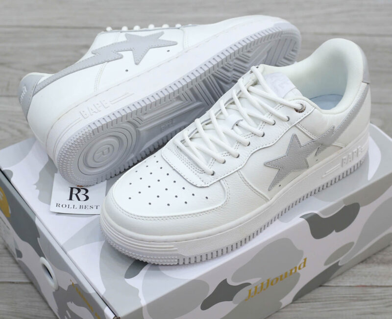 Giày A Bathing Ape Bape Sta X Jjjjound White Grey Best Quality