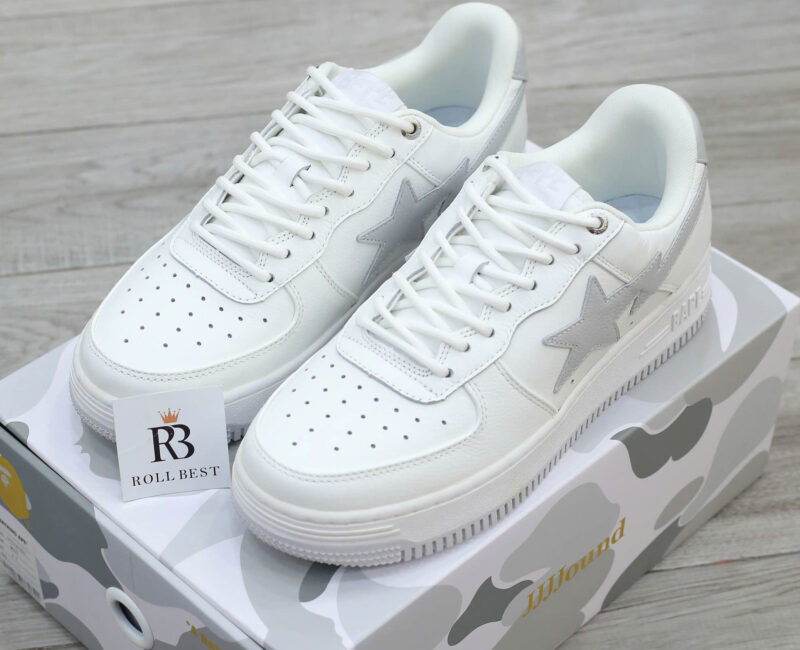 Giày A Bathing Ape Bape Sta X Jjjjound White Grey Best Quality