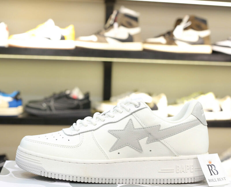 Giày A Bathing Ape Bape Sta X Jjjjound White Grey Best Quality