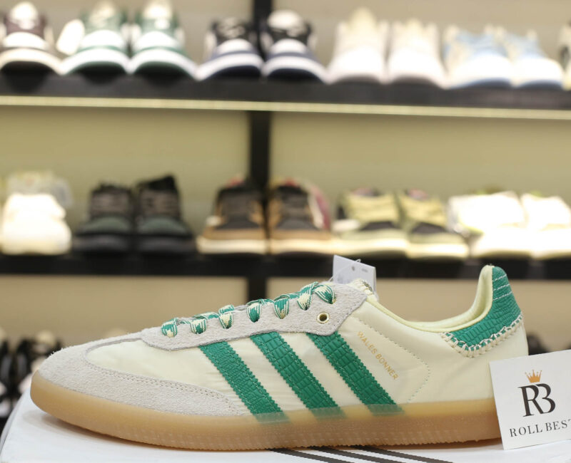 Giày Adidas Wales Bonner x Samba Cream White Bold Green Best Quality