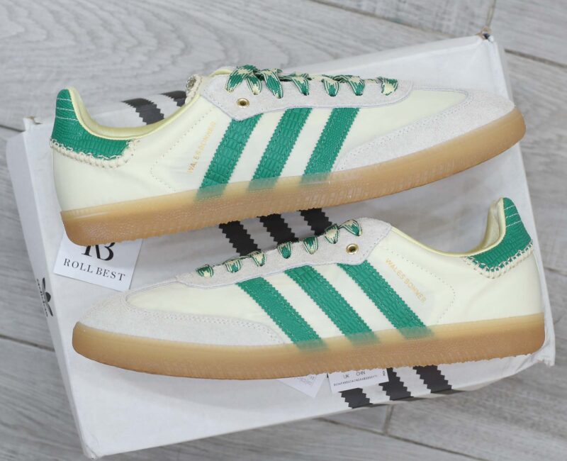 Giày Adidas Wales Bonner x Samba Cream White Bold Green Best Quality