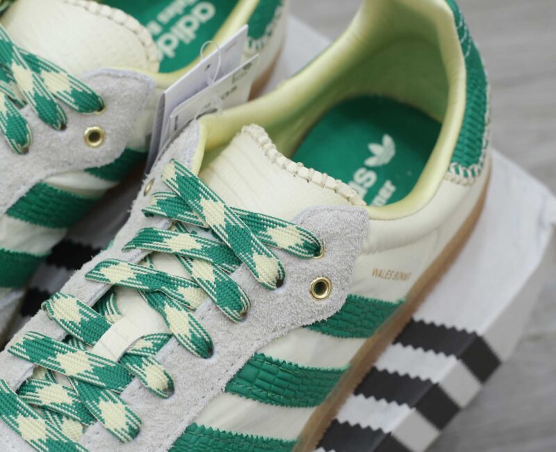 Giày Adidas Wales Bonner x Samba Cream White Bold Green Best Quality