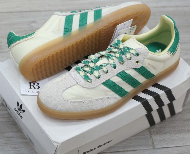 Giày Adidas Wales Bonner x Samba Cream White Bold Green Best Quality