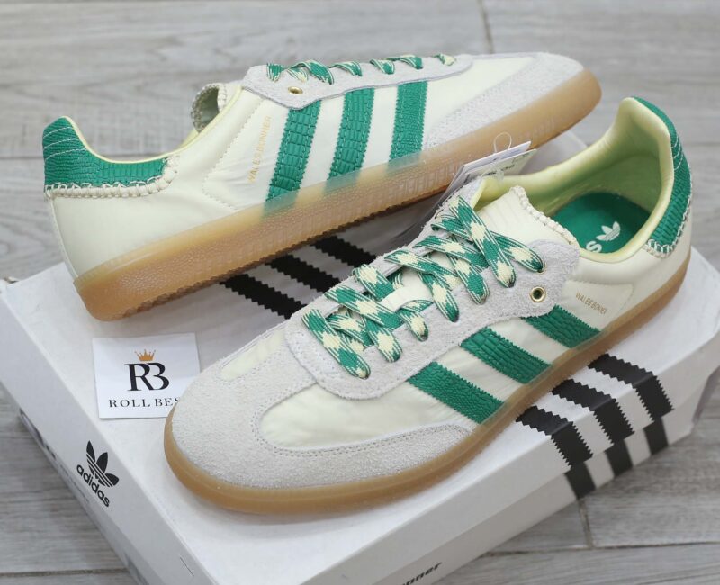 Giày Adidas Wales Bonner x Samba Cream White Bold Green Best Quality