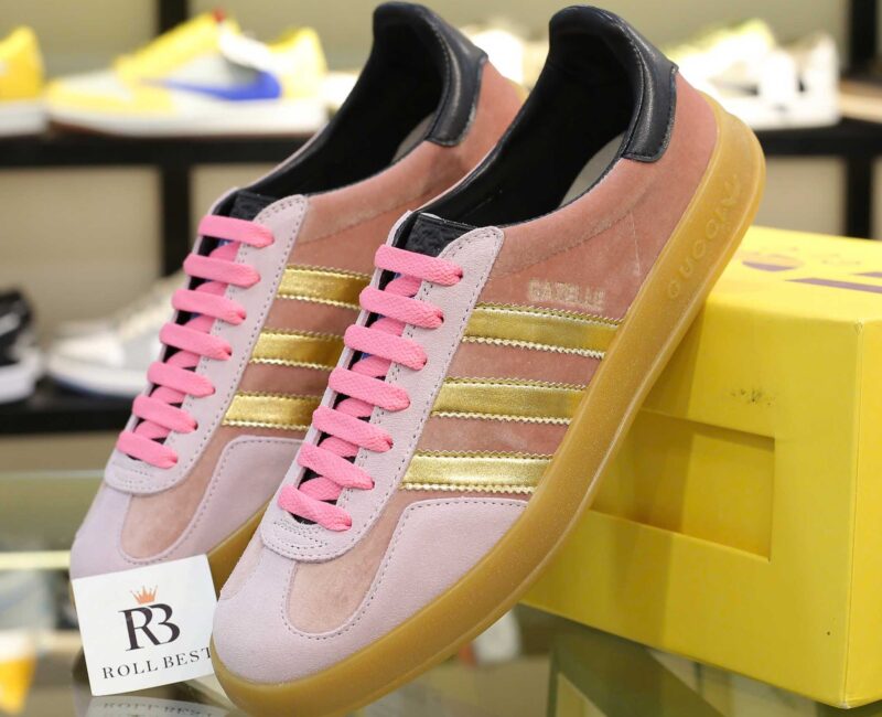 Giày Adidas x Gucci Gazelle Pink Velvet