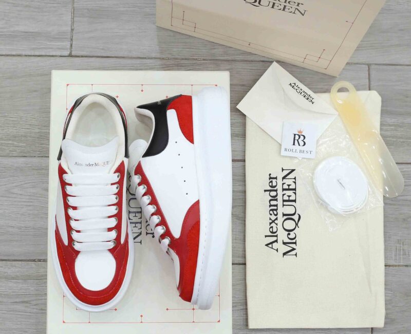 Giày Alexander McQueen Black White Red Suede Best Quality