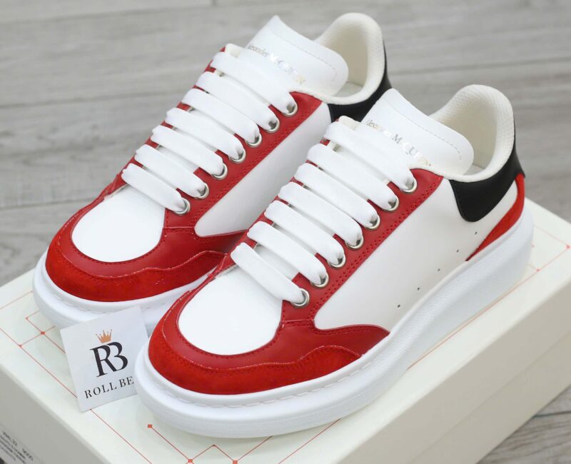 Giày Alexander McQueen Black White Red Suede Best Quality