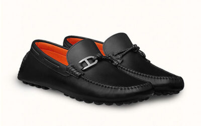 Giày HERMES ALESSANDRO Loafer Ðen Da Bê