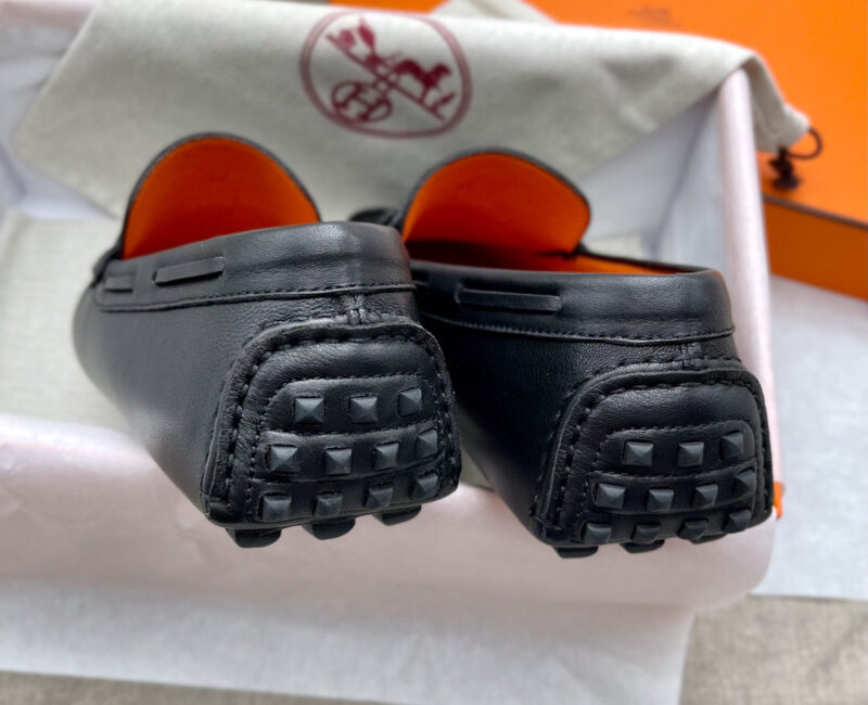 Giày HERMES ALESSANDRO Loafer Ðen Da Bê