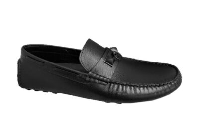 Giày lười Hermes Irving Loafer Black Đen Da Bê có Vân