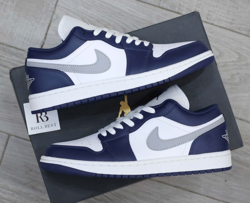 Giày Nike Air Jordan 1 Low ‘Midnight Navy Wolf Grey’ Best Quality