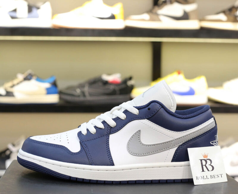 Giày Nike Air Jordan 1 Low ‘Midnight Navy Wolf Grey’ Best Quality