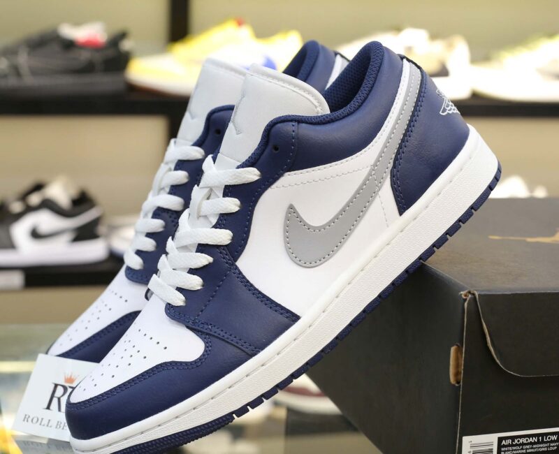 Giày Nike Air Jordan 1 Low ‘Midnight Navy Wolf Grey’ Best Quality