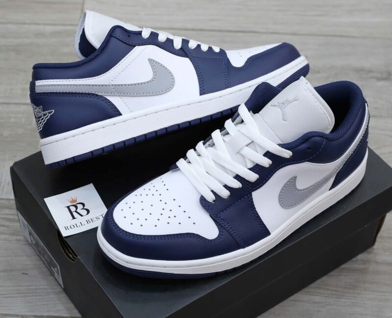 Giày Nike Air Jordan 1 Low ‘Midnight Navy Wolf Grey’ Best Quality