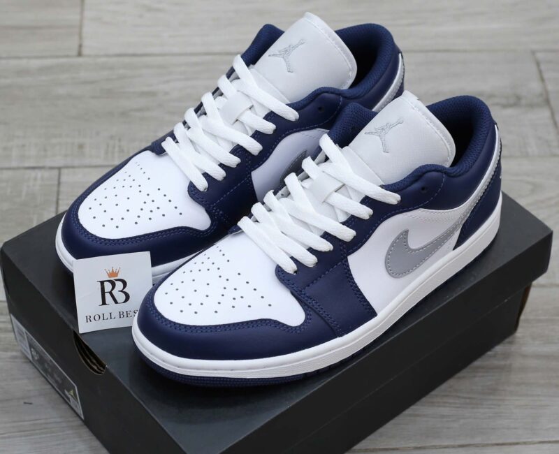 Giày Nike Air Jordan 1 Low ‘Midnight Navy Wolf Grey’ Best Quality