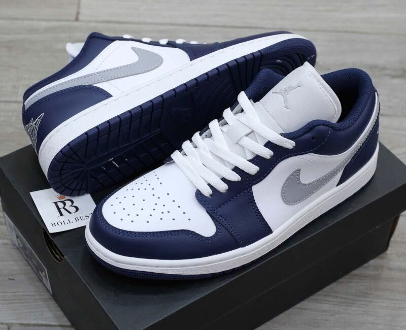 Giày Nike Air Jordan 1 Low ‘Midnight Navy Wolf Grey’ Best Quality