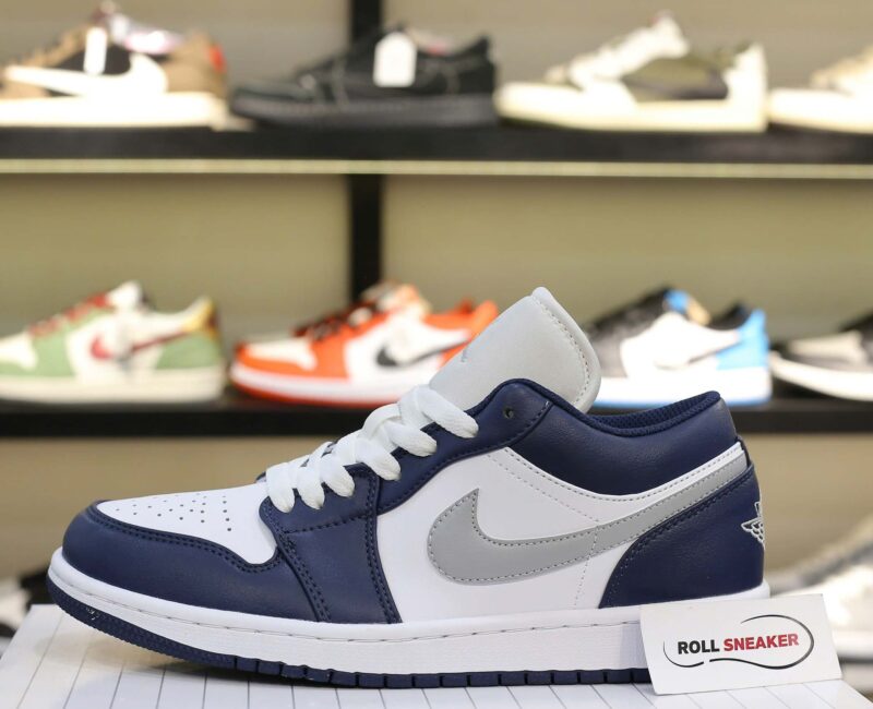 Giày Nike Air Jordan 1 Low ‘Midnight Navy Wolf Grey’ Like Auth