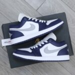 Giày Nike Air Jordan 1 Low ‘Midnight Navy Wolf Grey’ Like Auth