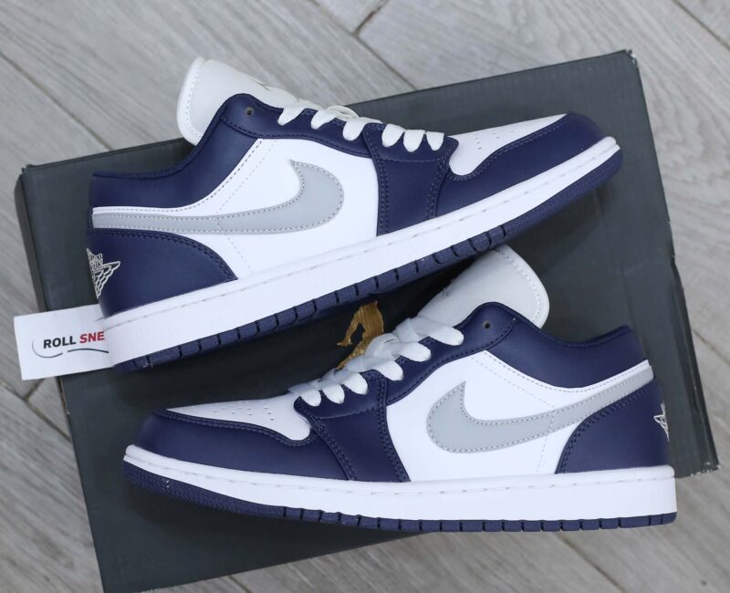 Giày Nike Air Jordan 1 Low ‘Midnight Navy Wolf Grey’ Like Auth