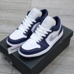 Giày Nike Air Jordan 1 Low ‘Midnight Navy Wolf Grey’ Like Auth