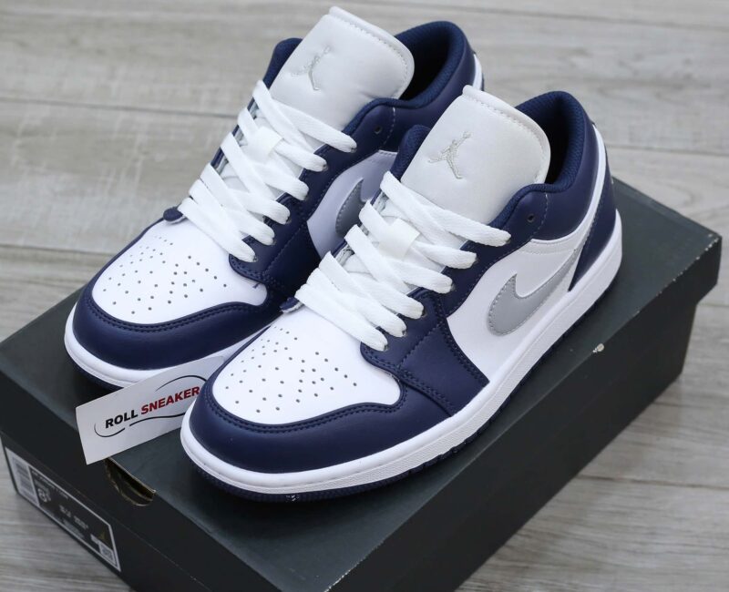 Giày Nike Air Jordan 1 Low ‘Midnight Navy Wolf Grey’ Like Auth