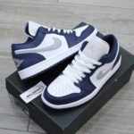 Giày Nike Air Jordan 1 Low ‘Midnight Navy Wolf Grey’ Like Auth