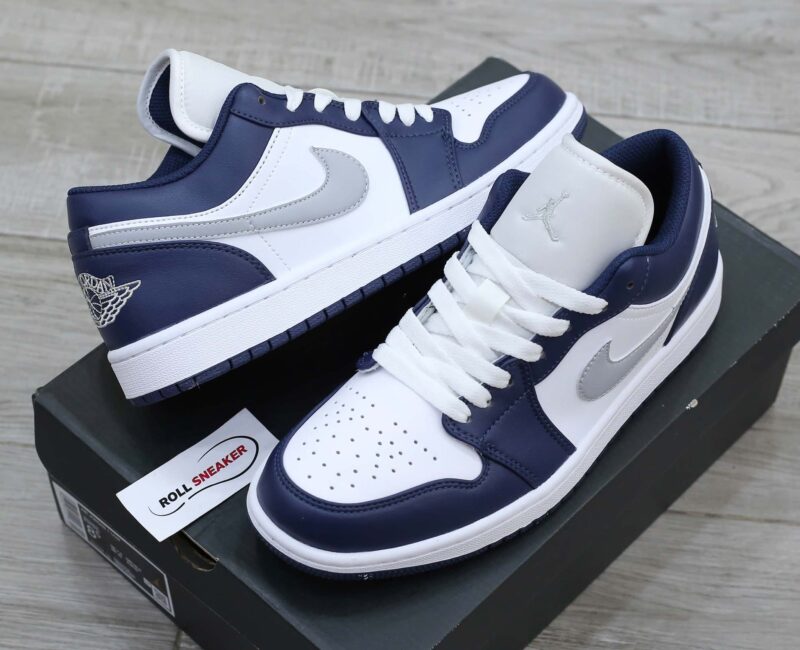 Giày Nike Air Jordan 1 Low ‘Midnight Navy Wolf Grey’ Like Auth