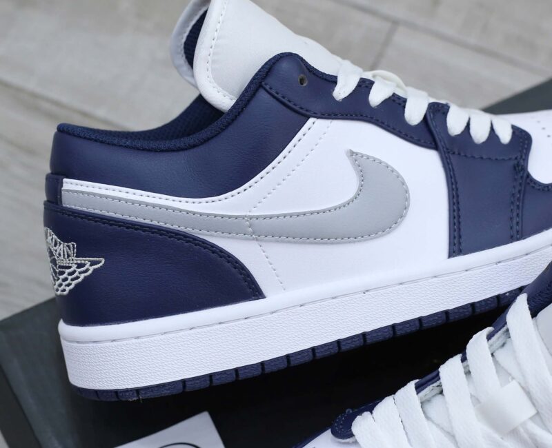 Giày Nike Air Jordan 1 Low ‘Midnight Navy Wolf Grey’ Like Auth