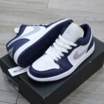 Giày Nike Air Jordan 1 Low ‘Midnight Navy Wolf Grey’ Like Auth