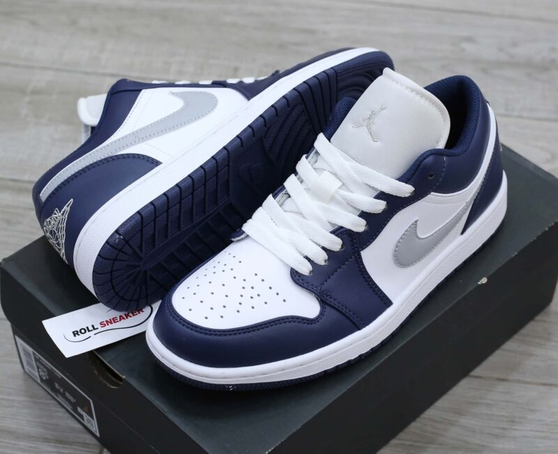 Giày Nike Air Jordan 1 Low ‘Midnight Navy Wolf Grey’ Like Auth